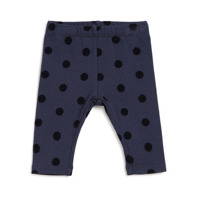 Girls Dark Blue Printed Leggings